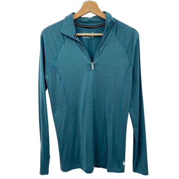 Smartwool teal quarter zip pullover baselayer - Picture 1 of 4